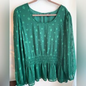 Torrid Plus Size 5X Green Peplum Top